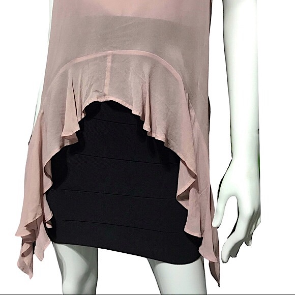bebe Pink Flowy Top with Exaggerated Ruffles - Picture 7 of 11